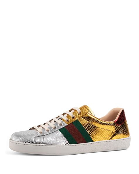 gucci loved sneakers|gucci ace metallic snakeskin sneakers.